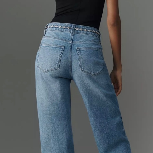 Paige  Sasha Embellished Straight-Leg Jeans - Picture 3 of 12